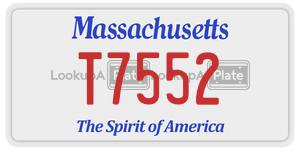 T7552  license plate in MA