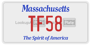 TF58  license plate in MA