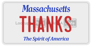 THANKS license plate in Massachusetts