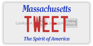 TWEET license plate in Massachusetts