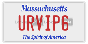 URVIP6 license plate in Massachusetts