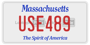 USE489 license plate in Massachusetts