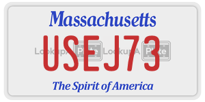 USEJ73  license plate in MA