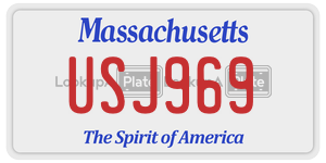 USJ969  license plate in MA