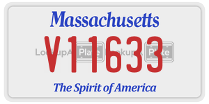 V11633 license plate in Massachusetts