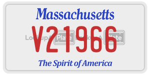 V21966  license plate in MA