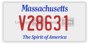 V28631 license plate in Massachusetts