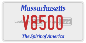 V8500 license plate in Massachusetts