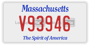 V93946  license plate in MA