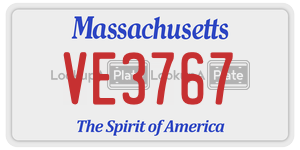 VE3767  license plate in MA