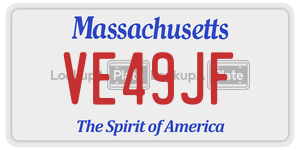 VE49JF  license plate in MA