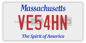 VE54HN license plate in Massachusetts