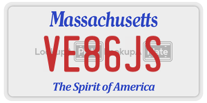 VE86JS license plate in Massachusetts
