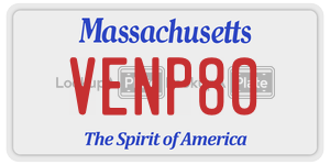 VENP80 license plate in Massachusetts