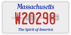 W20298 license plate in Massachusetts