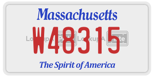 W48315  license plate in MA