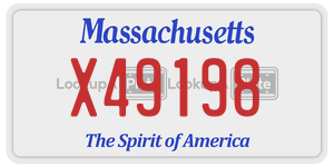X49198 license plate in Massachusetts