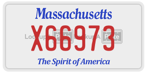 X66973 license plate in Massachusetts