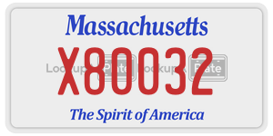X80032 license plate in Massachusetts