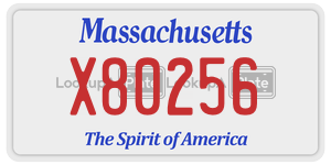 X80256 license plate in Massachusetts