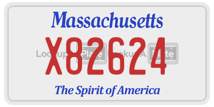 X82624 license plate in Massachusetts