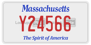 Y24566 license plate in Massachusetts