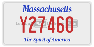 Y27460 license plate in Massachusetts