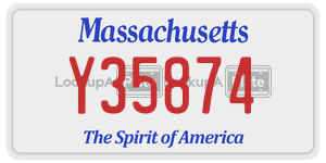 Y35874  license plate in MA