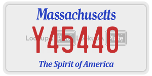Y45440 license plate in Massachusetts