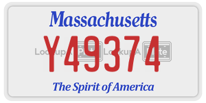Y49374  license plate in MA