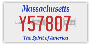 Y57807  license plate in MA