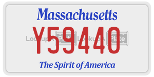 Y59440  license plate in MA
