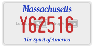 Y62516  license plate in MA