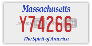 Y74266  license plate in MA