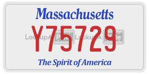 Y75729 license plate in Massachusetts