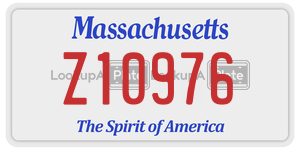 Z10976  license plate in MA
