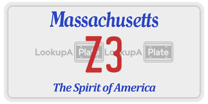 Z3 license plate in Massachusetts