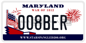 008BER license plate in Maryland