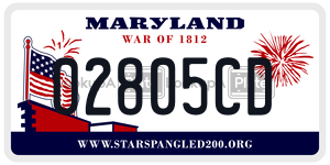02805CD  license plate in MD