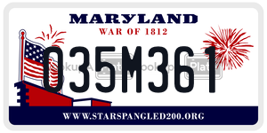 035M361 license plate in Maryland