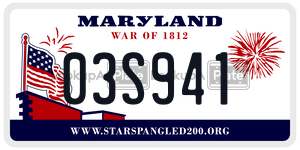03S941 license plate in Maryland