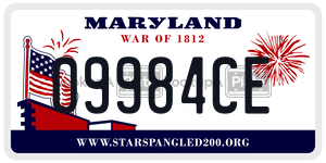 09984CE  license plate in MD
