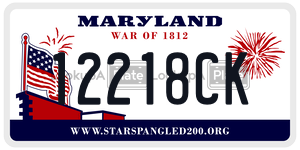12218CK license plate in Maryland