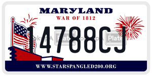 14788CJ license plate in Maryland