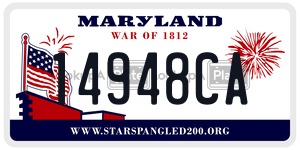 14948CA license plate in Maryland