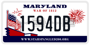 1594DB license plate in Maryland