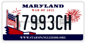17993CH  license plate in MD