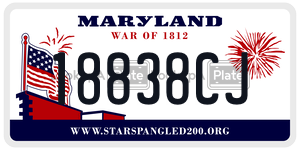 18838CJ  license plate in MD