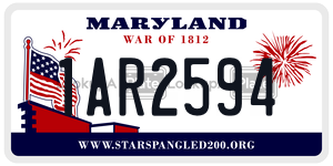 1AR2594 license plate in Maryland