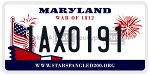 1AX0191  license plate in MD